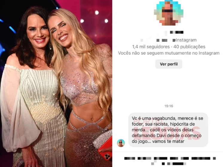 Luiza Brunet recebe ameaças de morte por fãs de Davi e procura MP Luiza Brunet, mãe de Yasmin, recebem ameaça de morte