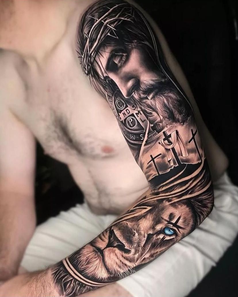 Tatuagem Braço Fechado: 12 ideias para você escolher Tatuagem braço fechado