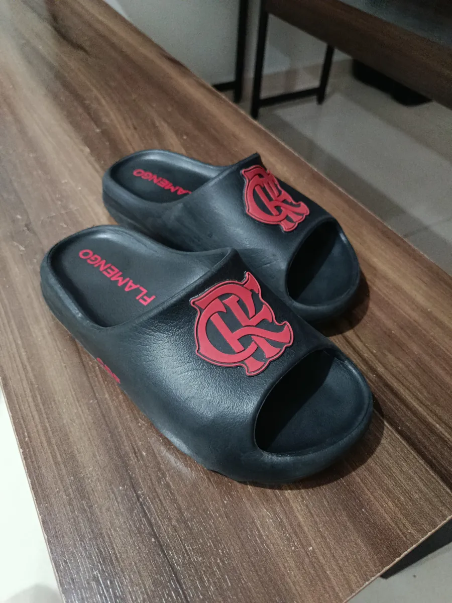 Melhor Chinelo Slide Nuvem Flamengo Chinelo Slide Nuvem Rubro Negro Preto Leve Confortável Macio