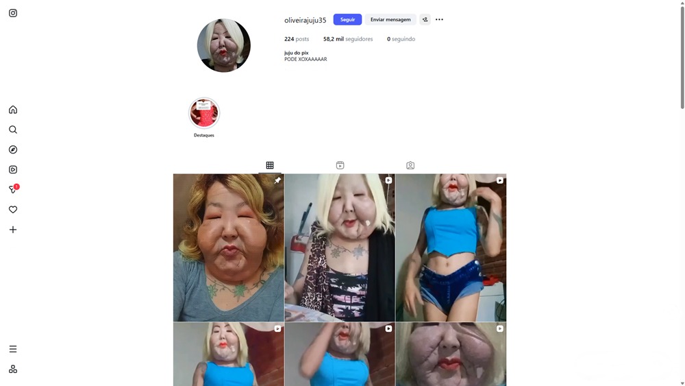 Qual é o Instagram da Juju do Pix? Instagram da Juju do Pix