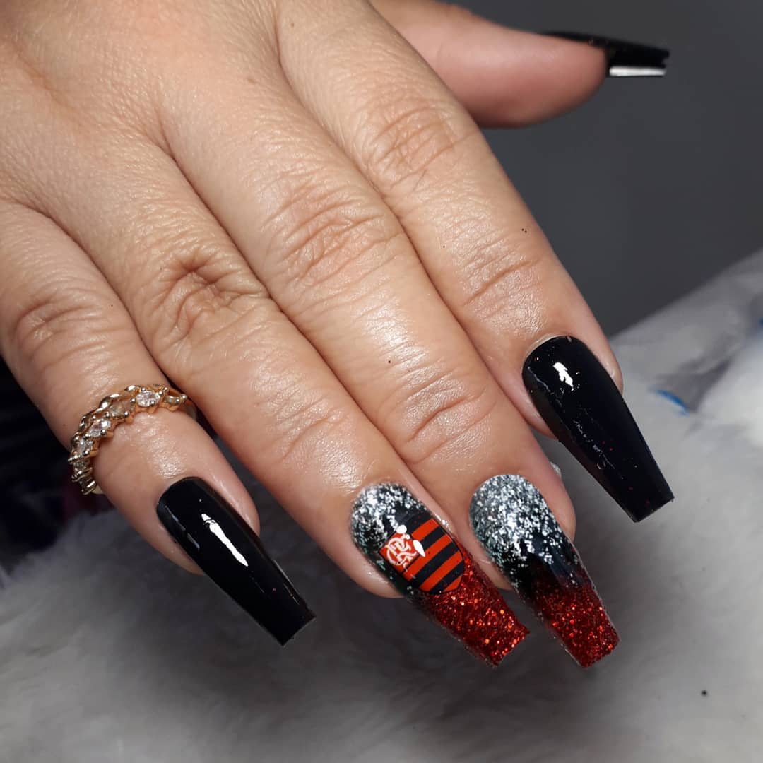 Unhas do Flamengo: 12 ideias para torcer com estilo rubro-negro Unhas Flamengo