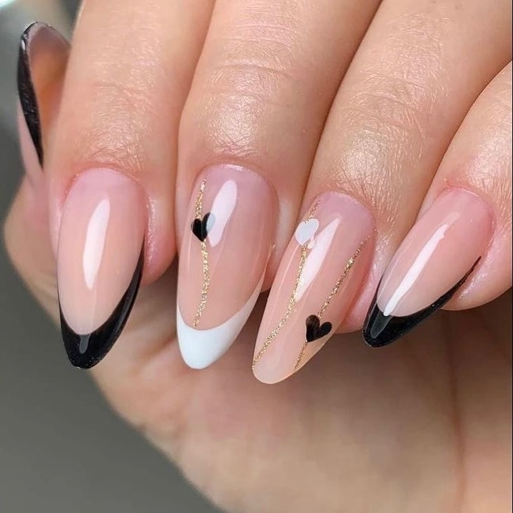 Unhas Decoradas Pretas e Branca: 15 ideias elegantes e modernas unhas decoradas pretas e branca