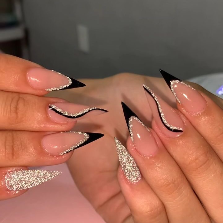 Unhas Decoradas Pretas e Branca: 15 ideias elegantes e modernas unhas decoradas pretas e branca